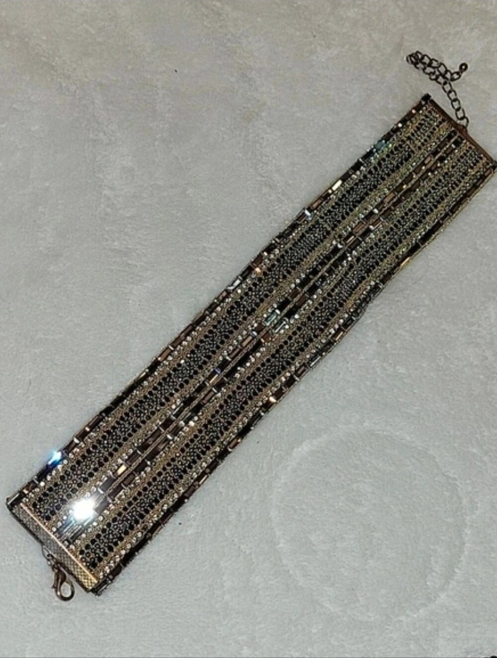 Multi-Row Rhinestone Choker Necklace